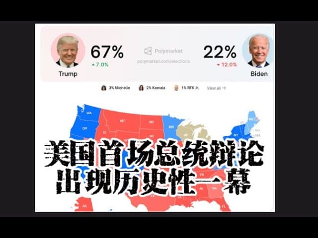 评2024美国大选首场辩论：川普正常，拜登傻傻下不了台！吉尔违反礼仪冲上去救场。Trump grilled Biden on the stage of 2024 CNN debate.